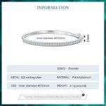 BSB130-17 Armband aus Sterlingsilber, S925, weißvergoldet, Zirkon, dünn, glitzernd – Bild 2