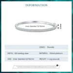 BSB130-19 Sterling Silber S925 weiß vergoldetes Zirkon dünnes Glitzerarmband – Bild 2