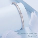 BSB130-19 Sterling Silber S925 weiß vergoldetes Zirkon dünnes Glitzerarmband – Bild 4