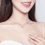 SCN347-B Sterling Silber S925 Zirkon Einfache Mode Hohl Herz Form Halskette – Bild 7