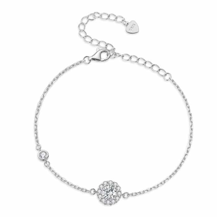 JEWE0779.jpg MSB007 Einfaches Armband aus Sterlingsilber mit S925-Weißgold und Zirkon-Moissanit – Bild 1