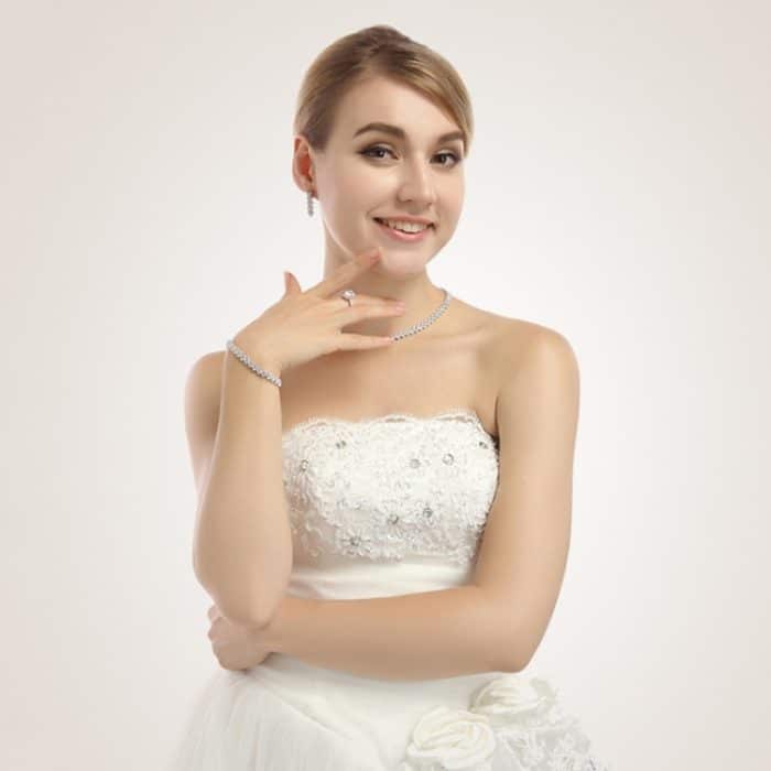 16cm Mode Zirkon verkrustete römische Armbänder Platinierter Armbandschmuck – Bild 7