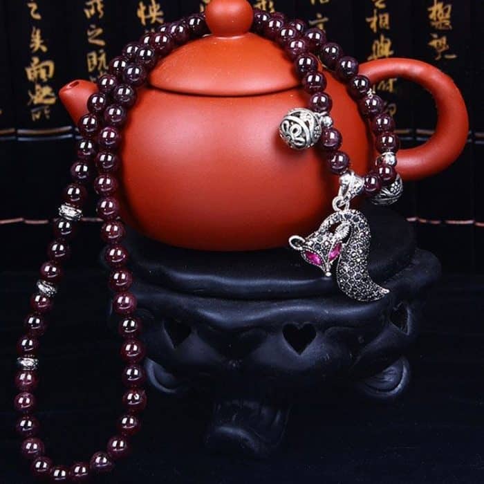 Modeschmuck-Accessoire, Granat-Perlen-Armband – Bild 5