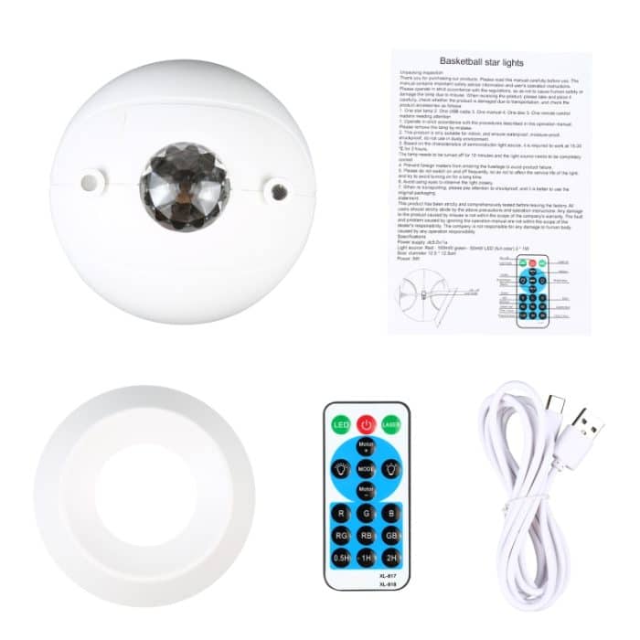 5W USB-C / Typ-C-Stromversorgung Fernbedienung Basketballform Bunte Nebel-Laserprojektionslampe LED-Atmosphäre Nachtlicht mit Basis – Bild 5