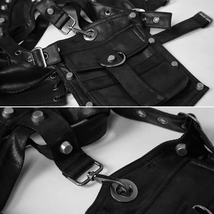 FHG303BK Leder-Rüstungsform Ein-Schulter-Tasche für Damen – Bild 5