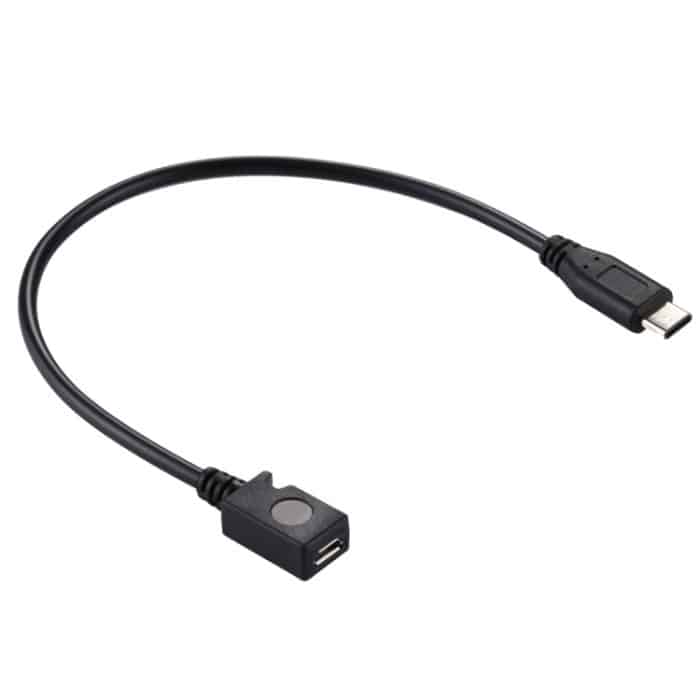 USB-C / Typ C 3.0-Stecker auf Micro-USB-Buchse Kabeladapter, Kabeladapter USB-C / Typ-C 3.0 Stecker auf Micro-USB-Buchse, Länge: 29 cm – Bild 1