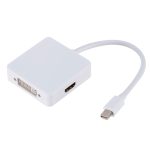 3-in-1-Mini-DP-Stecker auf HDMI + VGA + DVI-Buchse, quadratischer Adapter, Kabellänge: 18 cm, Mini DP to HDMI + VGA + DVI Black, Mini DP to HDMI + VGA + DVI White