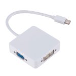 3-in-1-Mini-DP-Stecker auf HDMI + VGA + DVI-Buchse, quadratischer Adapter, Kabellänge: 18 cm, Mini DP to HDMI + VGA + DVI Black, Mini DP to HDMI + VGA + DVI White – Bild 3