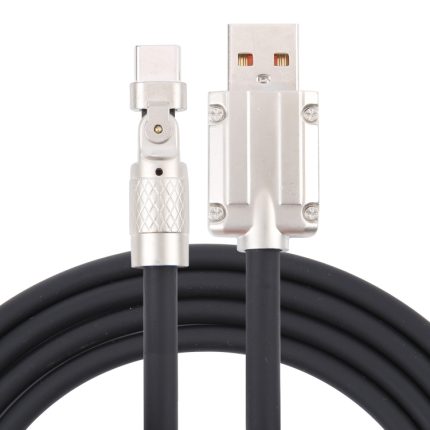 Mech Series 6A 120 W USB-auf-Typ-C-180-Grad-Metallstecker-Schnellladekabel, Länge: 1,8 m