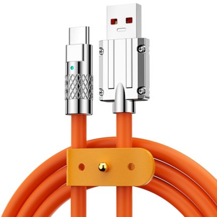 Mech Series 6A 120 W USB-auf-USB-C/Typ-C-Metallstecker-Silikon-Schnellladedatenkabel, Länge: 1,2 m
