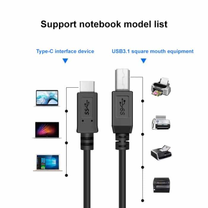 USB-C 3.1 / Typ C-Stecker auf USB BM-Datenkabel, Länge: 1 m – Bild 7