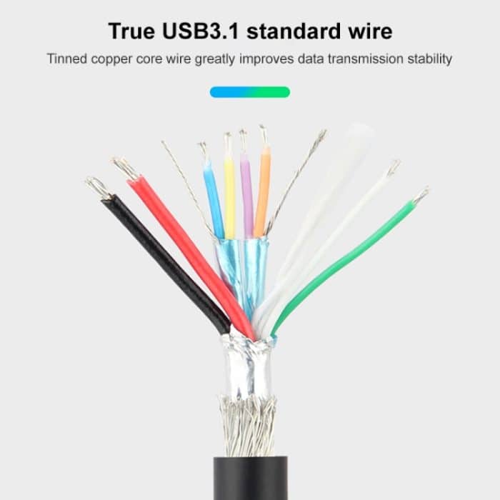 USB 2.0 / 3.1 bis Typ C Schnellladedatenkabel, Länge: 1 m – Bild 5