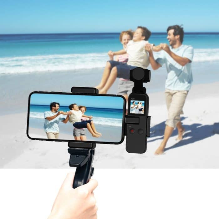 PULUZ Smartphone-Befestigungsklemme 1/4 Zoll Halterungshalterung + Griff-Klappstativ-Montagesätze für DJI OSMO Pocket / Pocket 2 – Bild 11