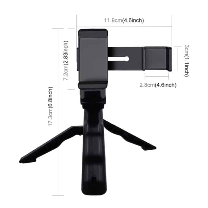 PULUZ Smartphone-Befestigungsklemme 1/4 Zoll Halterungshalterung + Griff-Klappstativ-Montagesätze für DJI OSMO Pocket / Pocket 2 – Bild 4