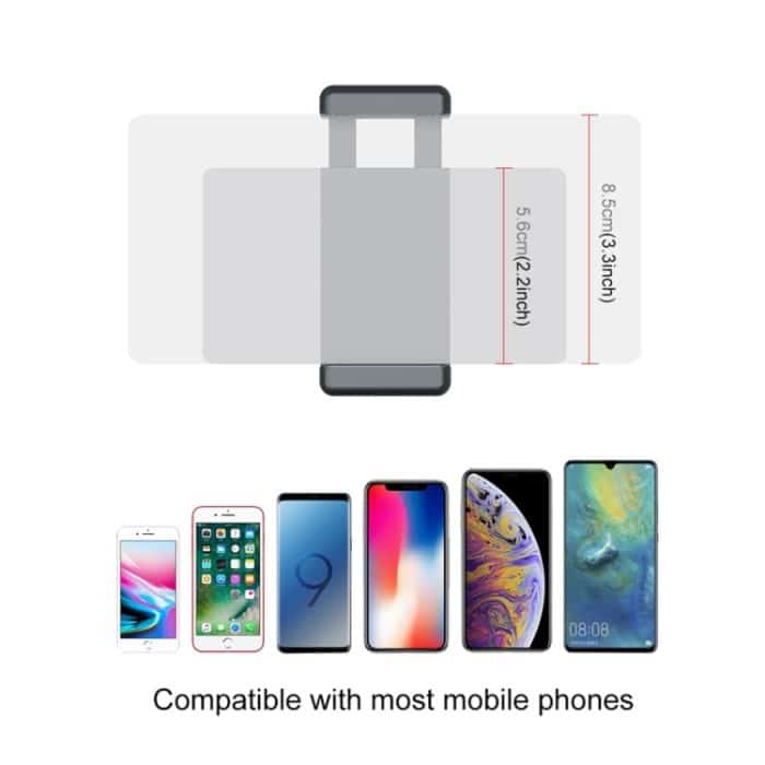 PULUZ Smartphone-Befestigungsklemme 1/4 Zoll Halterungshalterung + Griff-Klappstativ-Montagesätze für DJI OSMO Pocket / Pocket 2 – Bild 8