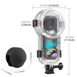 For Insta360 X5 PULUZ 60m Waterproof Sealed Diving Case with Silicone Lens Cover, Diving Case with Silicone Lens Cover – Bild 3
