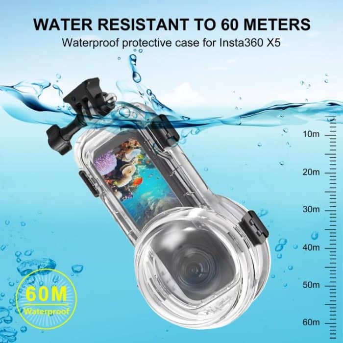 For Insta360 X5 PULUZ 60m Waterproof Sealed Diving Case with Silicone Lens Cover, Diving Case with Silicone Lens Cover – Bild 5