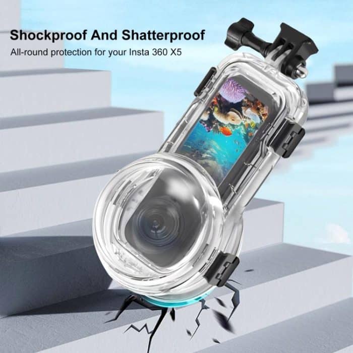 For Insta360 X5 PULUZ 60m Waterproof Sealed Diving Case with Silicone Lens Cover, Diving Case with Silicone Lens Cover – Bild 7