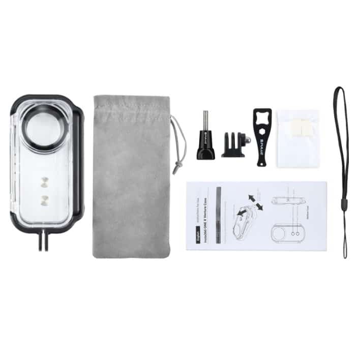 PULUZ 30m wasserdichtes Unterwassergehäuse Schutzhülle für Insta360 ONE X mit Schnallen-Grundhalterung und Schraube – Bild 9