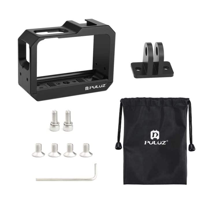 PULUZ Aluminiumlegierung Rahmenhalterung Schutzhülle Käfig mit Kaltschuh-Basisschlitz und Stativbasisadapter für Insta360 One R, For Insta 360 One R Frame Cage(B), For Insta 360 One R Frame Cage(R) – Bild 9