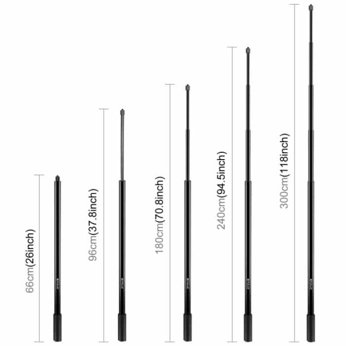 PULUZ 3 m Metall-Selfie-Stick-Einbeinstativ für Insta360 One RS / X2 / X3, 3m Monopod – Bild 3