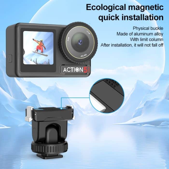 Für DJI Osmo Action 5 Pro / 4 / 3 PULUZ Kaltschuh-Gimbal-Schnellwechsel-Basisadapter, For DJI Osmo Action 5 Pro / 4 / 3 – Bild 4