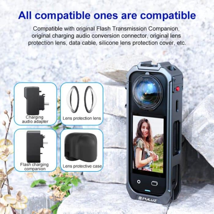 For Insta360 X4 PULUZ Aluminum Alloy Protective Cage Rig Expand Cold Shoe Housing Frame, Protective Cage – Bild 6