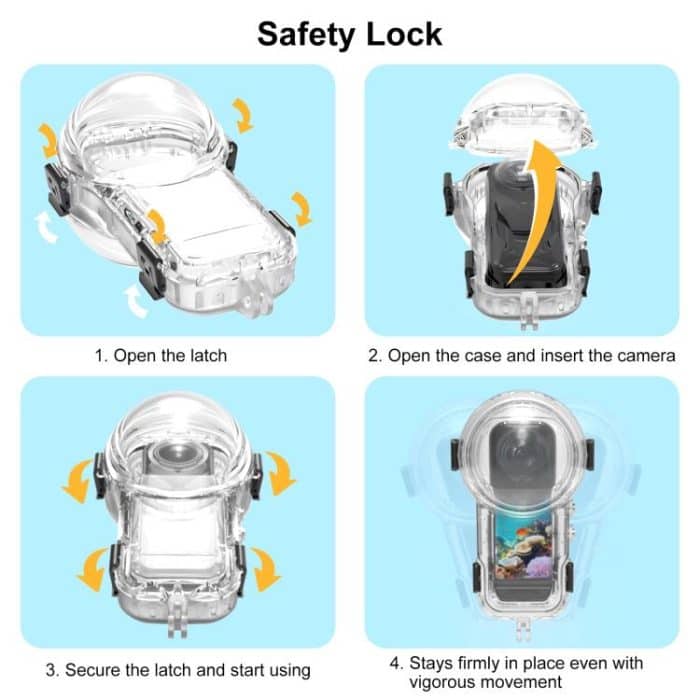 For Insta360 X5 PULUZ 60m Waterproof Sealed Diving Case, Waterproof Diving Case – Bild 7