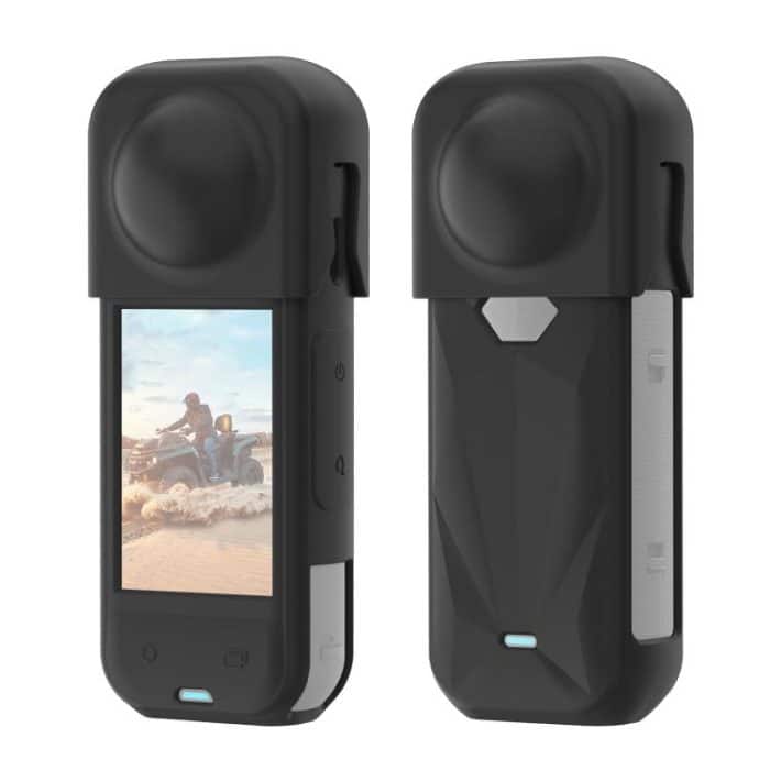 For Insta360 X5 PULUZ Silicone Protective Case with Lens Cover, Case with Lens Cover (Black) – Bild 1