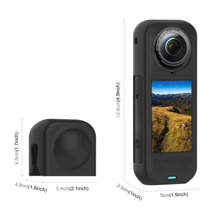 For Insta360 X5 PULUZ Silicone Protective Case with Lens Cover, Case with Lens Cover (Black) – Bild 2