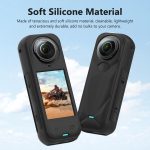 For Insta360 X5 PULUZ Silicone Protective Case with Lens Cover, Case with Lens Cover (Black) – Bild 4
