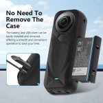 For Insta360 X5 PULUZ Silicone Protective Case with Lens Cover, Case with Lens Cover (Black) – Bild 5