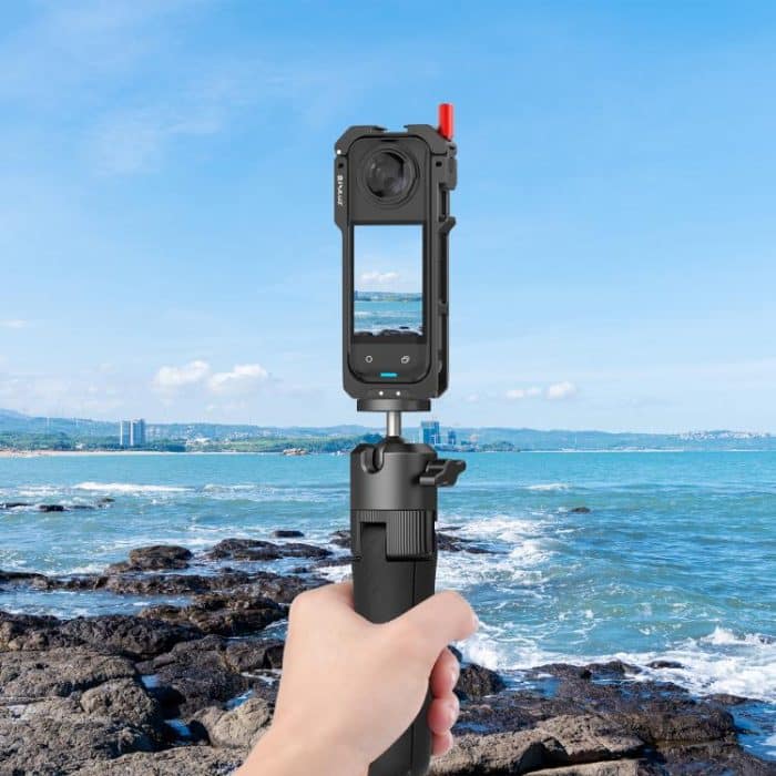 For Insta360 X5 PULUZ Metal Protective Cage Rig Housing Frame with Lens Cover, Metal Protective Cage – Bild 9