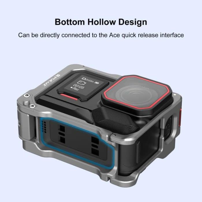 For Insta360 Ace Pro 2 PULUZ Aluminum Alloy Protective Cage Rig Dual Cold Shoe Housing Frame, For Insta360 Ace Pro 2 Meta Cage – Bild 4