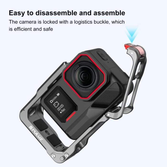 For Insta360 Ace Pro 2 PULUZ Aluminum Alloy Protective Cage Rig Dual Cold Shoe Housing Frame, For Insta360 Ace Pro 2 Meta Cage – Bild 6