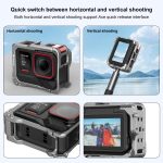 For Insta360 Ace Pro 2 PULUZ Aluminum Alloy Protective Cage Rig Dual Cold Shoe Housing Frame, For Insta360 Ace Pro 2 Meta Cage – Bild 7