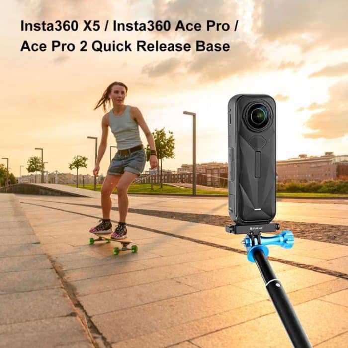 For Insta360 X5 / Ace Pro / Pro 2 PULUZ Aviation Aluminum Quick Release Base Adapter Bracket, Aluminum Quick Release Base – Bild 2