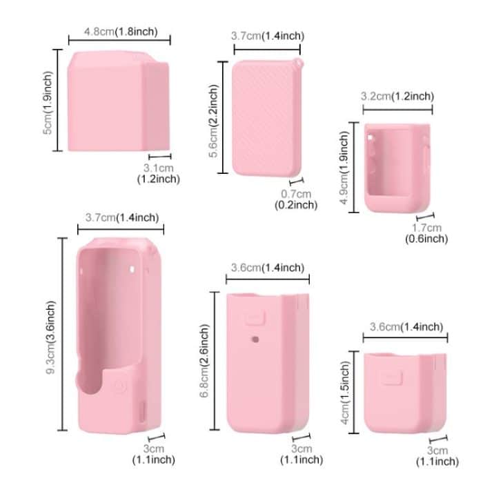 For DJI OSMO Pocket 3 PULUZ 6 in 1 Body Lens Handle Screen Mic Silicone TPU Cover – Bild 3