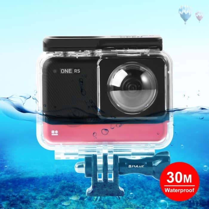 PU803.jpg Für Insta360 One RS 360 Edition PULUZ 30 m Unterwassertiefe Tauchgehäuse Wasserdichtes Gehäuse – Bild 1