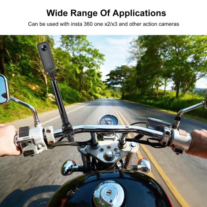 PULUZ Motorrad Fahrrad Lenker Halterung Kamera Halterung Adapter mit Einbeinstativ Ständer – Bild 8