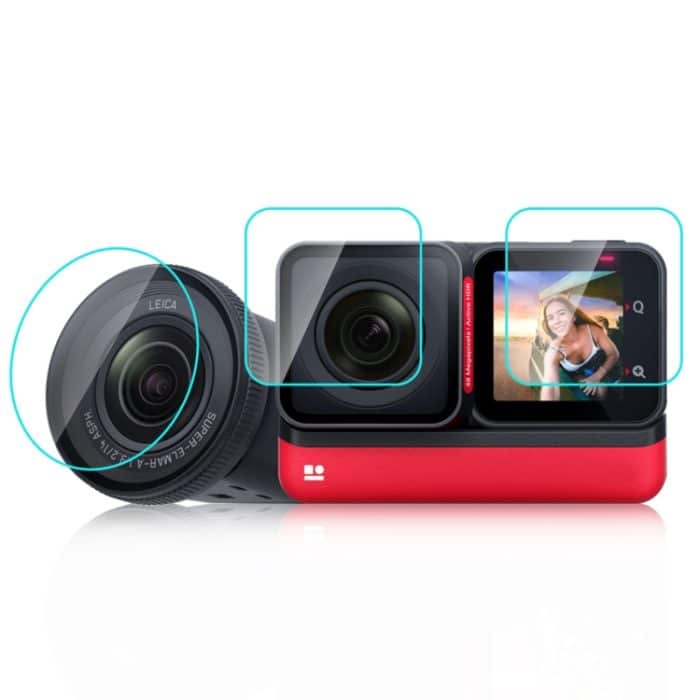 Für Insta360 One RS PULUZ 3-in-1-Bildschirm + 4K-Objektiv + Leica-Objektiv-Hartglasfolie, For Insta360 One RS – Bild 1