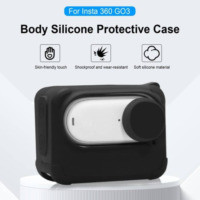 Für Insta360 GO 3 PULUZ Kamera Ladehülle Silikonhülle mit Objektivdeckel und Riemen, Silicone Case with Lens Cap(Black), Silicone Case with Lens Cap(Blue) – Bild 2