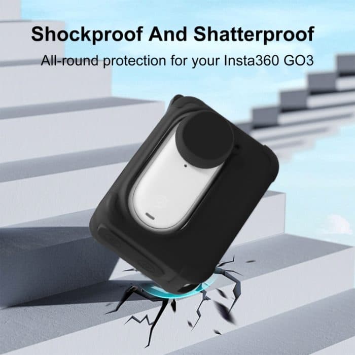 Für Insta360 GO 3 PULUZ Kamera Ladehülle Silikonhülle mit Objektivdeckel und Riemen, Silicone Case with Lens Cap(Black), Silicone Case with Lens Cap(Blue) – Bild 6