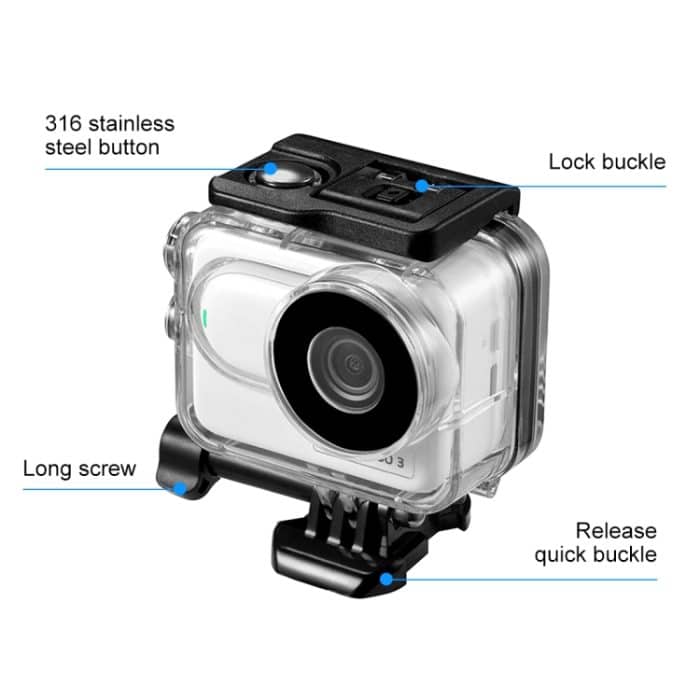 Für Insta360 GO 3 PULUZ 60 m wasserdichtes Unterwassergehäuse mit Basisadapter und Schraube, Waterproof Housing Case – Bild 4