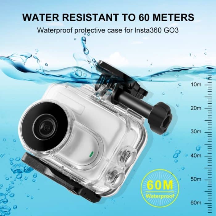 Für Insta360 GO 3 PULUZ 60 m wasserdichtes Unterwassergehäuse mit Basisadapter und Schraube, Waterproof Housing Case – Bild 5