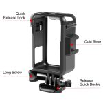 Für DJI Osmo Action 4/3 PULUZ Vertikaler Kunststoff-Schutzrahmenkäfig mit Kaltschuhen, Vertical Plastic Cage – Bild 3