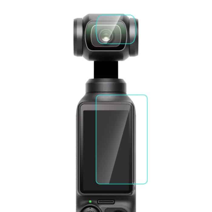 Für DJI OSMO Pocket 3 PULUZ 9H 2.5D HD gehärtetes Glas Objektivschutz + Bildschirmfolie, For DJI OSMO Pocket 3 – Bild 2