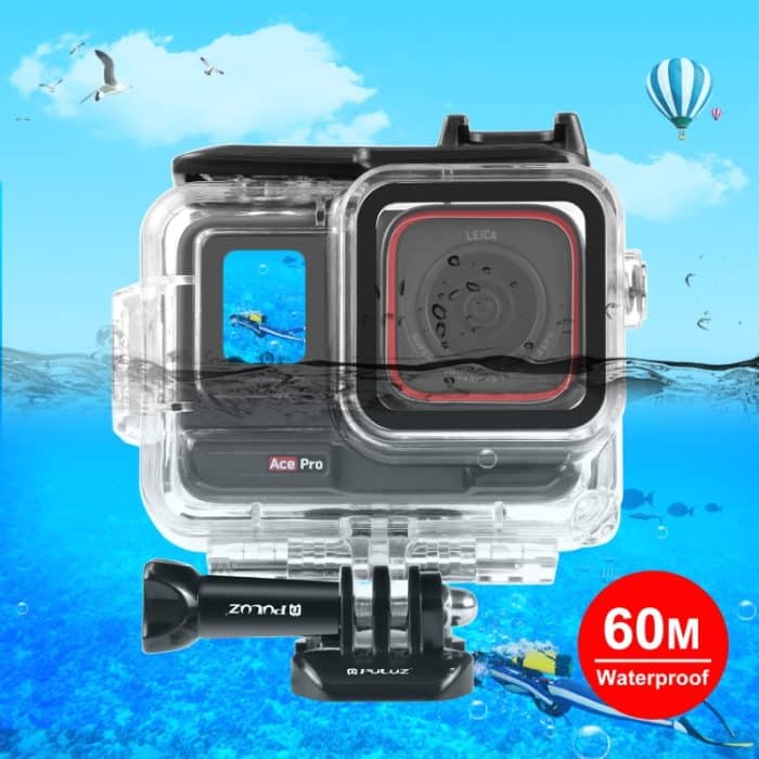 Für Insta360 Ace Pro PULUZ 60 m wasserdichtes Unterwassergehäuse mit Basisadapter und Schraube, For Insta360 Ace Pro  Underwater Case – Bild 1