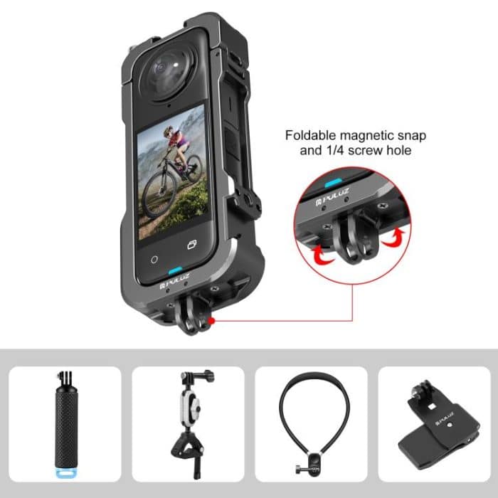 Für Insta360 X4 PULUZ Metallschutzkäfig Rig Gehäuserahmen mit Objektivabdeckung, Metal Protective Cage – Bild 6