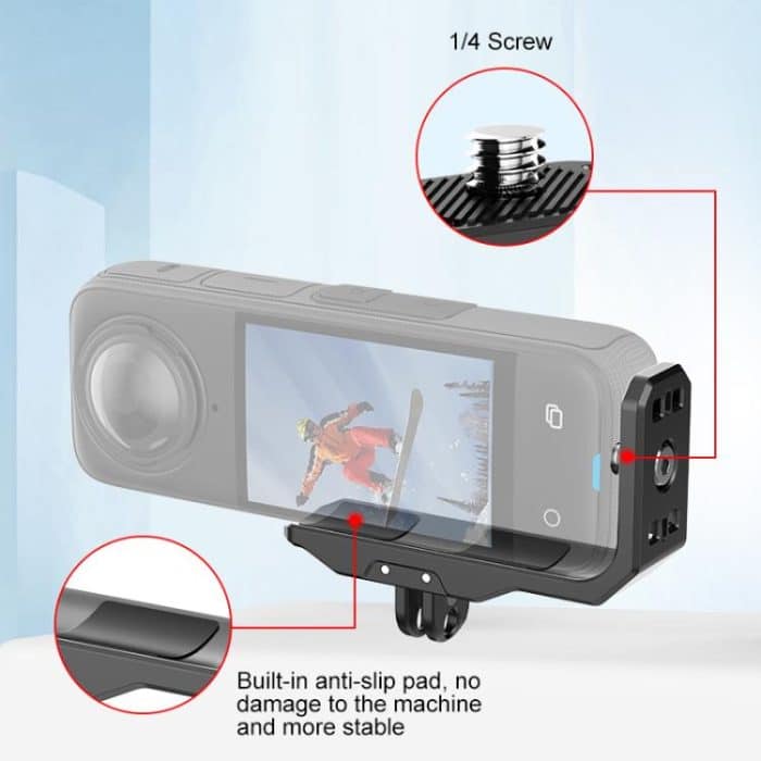 Für Insta360 X4 PULUZ Vertikales Horizontales Schießen Schnellverschluss-Metall-L-Halterung, For Insta360 X4 / X5 – Bild 6